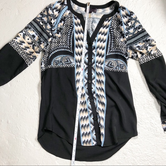 Hale Bob Exotic Line Black Blouse - Picture 7 of 8